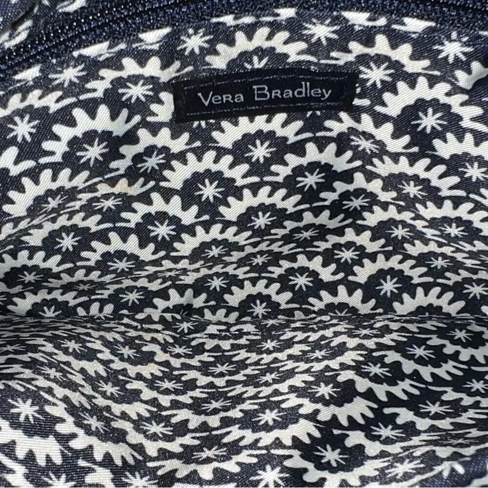 Vera Bradley Wolf Gray Iconic RFID Wristlet Embroidered Floral Velvet NWT